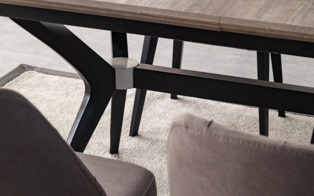 Essecke Garnitur Esszimmer Essgruppe Esstisch Stühle Holz Grau 7tlg
