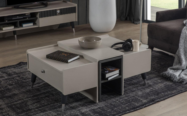 Wohnzimmer Set Designer RTV-Ständer Luxus Holz Regale Couchtisch 3tlg
