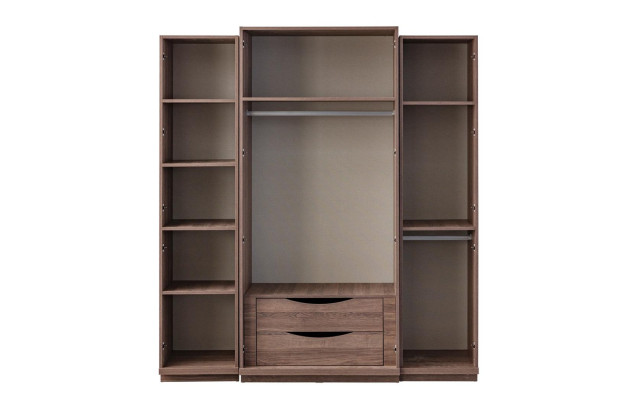 Beiger Schlafzimmerschrank Designer Holz Kleiderschrank Glasschrank Neu