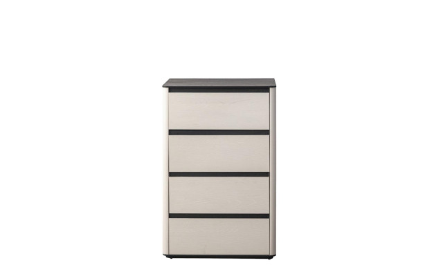 Beige Holz Kommode 4-türiger Holzschrank Schlafzimmer Edler Anbauschrank