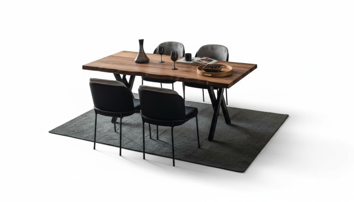 Exklusiver Holz Esstisch Moderne 6x Polsterstühle Esszimmer Garnitur