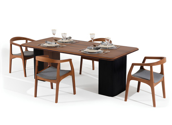 Garnitur Esszimmerstühle Küchenstühle Holzstühle Set 6tlg Stühle Braun