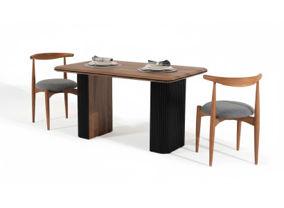 Klassischе Garnitur Essgruppe Esszimmer Esstisch Stühle 3tlg Braun