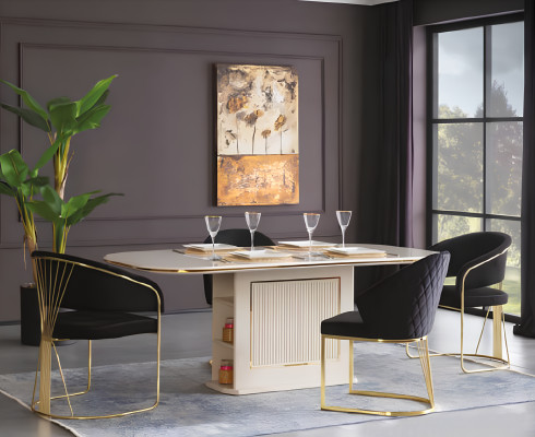 Modern Esszimmertisch Esstisch Tisch Holz Beige Esszimmer Holztisch