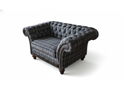 Chesterfield Sessel Couch 1 Sitzer Sofa Textil Stoff Couchen Polster Neu