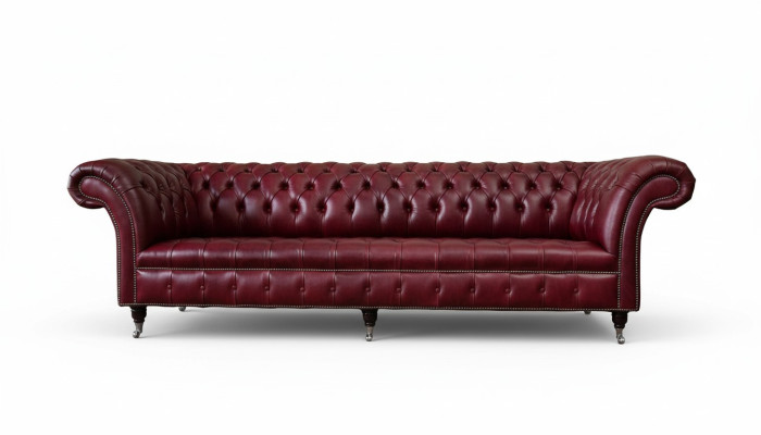 Modern Design Sofa 4 Sitzer Couch Luxus Klassische Leder Chesterfield Sofas
