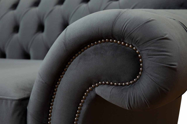 Chesterfield 3 Sitzer Textil Design Sofa Couch Polster Couchen Luxus