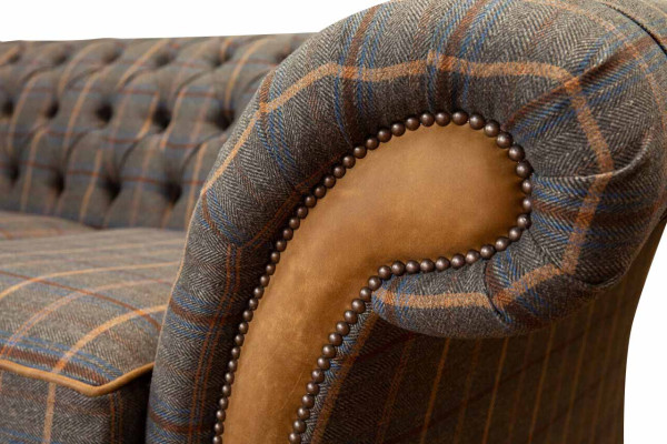 Chesterfield Sofa 2 Sitz Design Couch Dreisitzer Luxus Möbel Stil Textil Sofas
