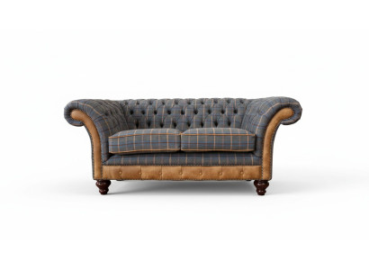 Chesterfield Sofa 2 Sitz Design Couch Dreisitzer Luxus Möbel Stil Textil Sofas