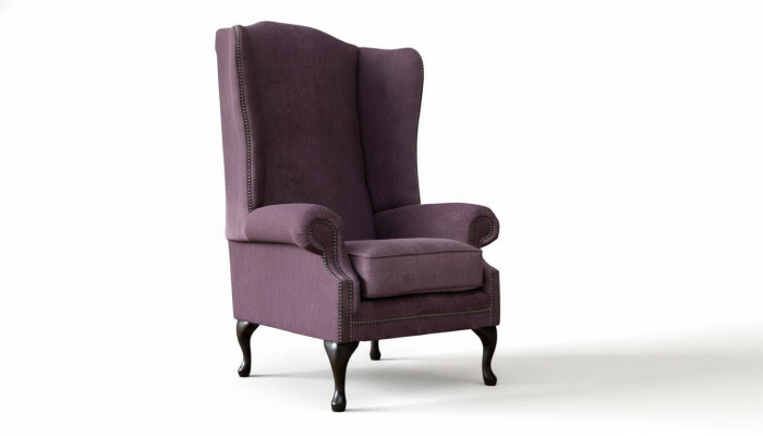 Sessel Chesterfield Textil Lounge Club Polster Lila Luxus Ohrensessel