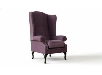 Sessel Chesterfield Textil Lounge Club Polster Lila Luxus Ohrensessel