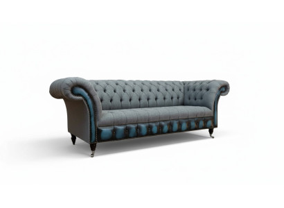 Chesterfield Sofa Polster Designer Couchen Sofas Garnitur Dreisitzer Grau