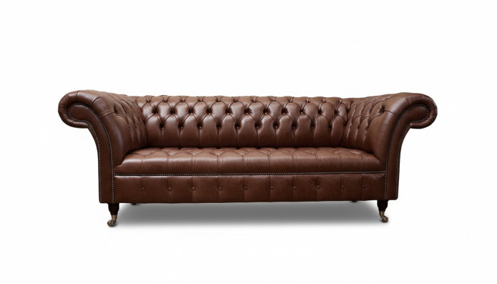 Chesterfield Sofa Dreisitzer Vintage Couches big xxl Braun Textil Leder