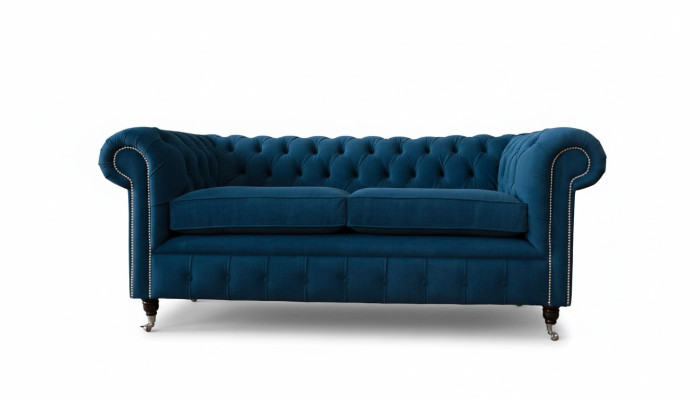 Sofa 3 Sitzer Couch Chesterfield Polster Sitz Stoff Textil Design Neu