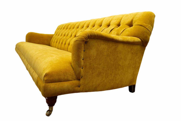 Design Chesterfield Chesterfield Textil Gelb 5 Sitzer Couch Polster Neu