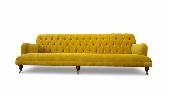 Design Chesterfield Chesterfield Textil Gelb 5 Sitzer Couch Polster Neu