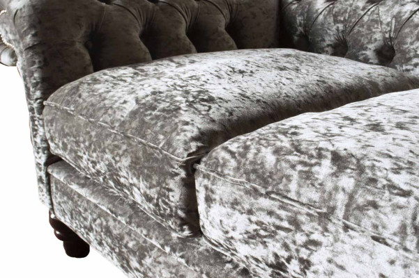 Chesterfield Polster Textil Sofa 2 Sitzer Sofa Design Luxus Stoffsofas