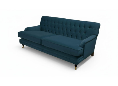 Chesterfield Design Luxus Polster Sofa 3 Sitzer Blau Couch Textil Neu