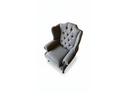 Sessel Ohrensessel Stoff Grau Wohnzimmer Polyester 1 Sitzer Modern Neu