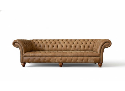Sofa 4 Sitzer Chesterfield Polster Wohnzimmer Design Luxus Holz Neu