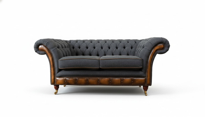 Sofa 2 Sitzer Design Sofas Polster Couchen Textil Chesterfield Zweisitzer