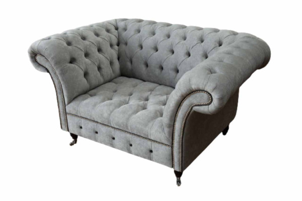 Chesterfield Sessel Stoff Wohnzimmer Design Polster Textil Design Luxus