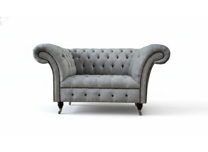 Chesterfield Sessel Stoff Wohnzimmer Design Polster Textil Design Luxus