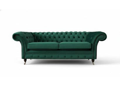 Sofa 3 Sitzer Grün Sofas Stil Luxus Wohnzimmer Design Chesterfield Neu