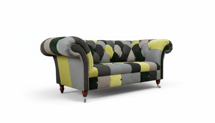 Chesterfield Couch Polster 2 Sitzer Design Textil Sofas Couchen Lounge