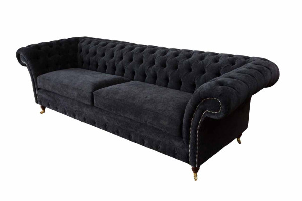 Design Sofa 4 Sitzer Polster Luxus Klassische Textil Chesterfield Sofas