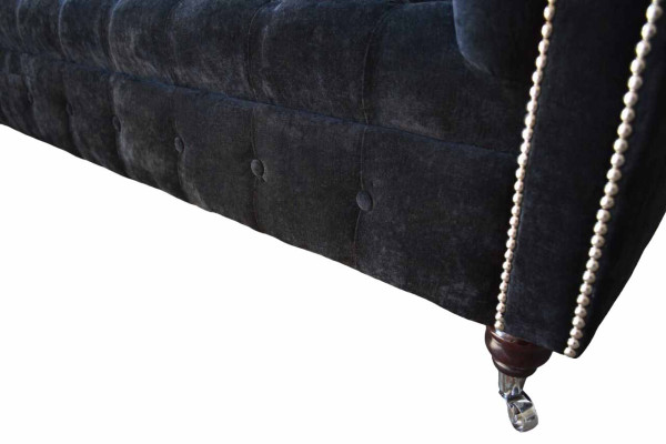 Design Sofa Couch Polster 3 Sitzer Sofas Blau Couchen Sitz Stoff Neu