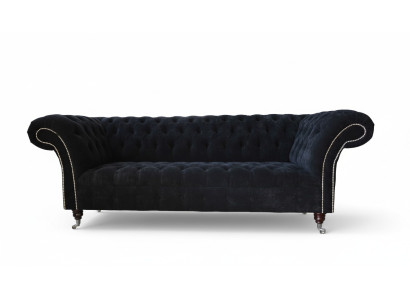 Design Sofa Couch Polster 3 Sitzer Sofas Blau Couchen Sitz Stoff Neu