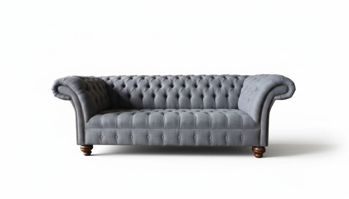 Chesterfield 3 Sitzer Couch Polster Sitz Textil Stoff Couchen Sofa Neu