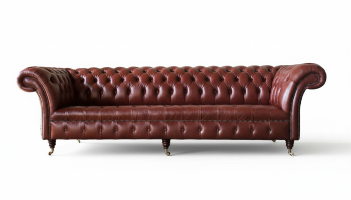 Ledersofa Sofa 4 Sitzer Sofas Design Chesterfield Leder Couch Möbel 245cm