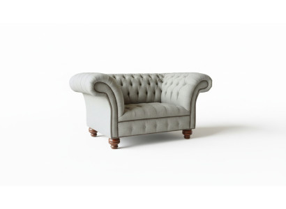 Chesterfield Einsitzer Sofa Sessel Couch Polster Sitzmöbel Textil Stoff