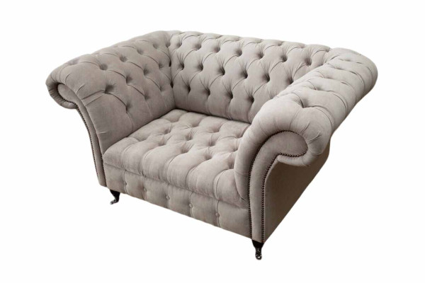 Chesterfield Textil Polster Sessel 1 Sitzer Sofas Design Luxus Stoffsofas