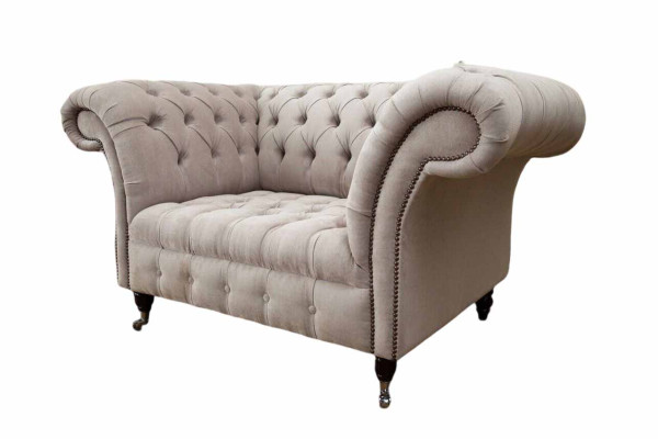 Chesterfield Textil Polster Sessel 1 Sitzer Sofas Design Luxus Stoffsofas