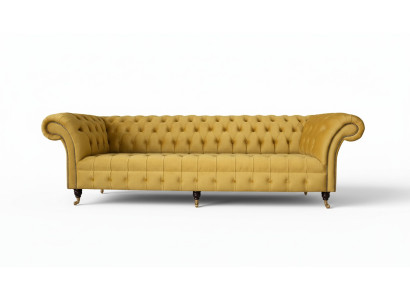 Chesterfield Textil Polster Luxus Sofa Design Couch Sofa 4 Sitzer Neu