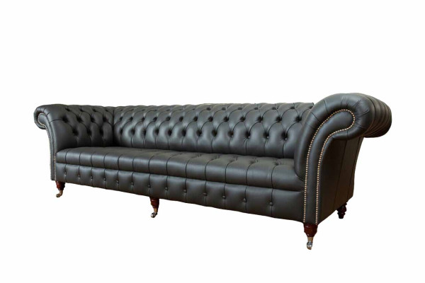 Luxus Viersitzer Sofa 4 Sitzer Wohnzimmer Chesterfield Englische Stoff Design