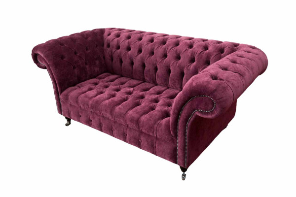 Sofa Luxus Textil Chesterfield Couch Sofas Polster 2 Sitzer Rosa Design