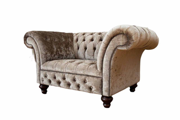 Chesterfield Sessel Couch 1 Sitzer Sofa Textil Stoff Couchen Polster Neu