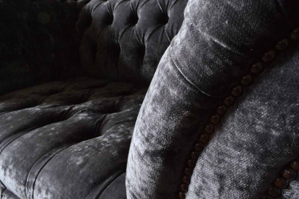 Design Chesterfield Stoff Couch Sessel 1.5 Sitzer Polster Lounge Neu