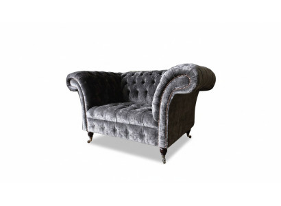Design Chesterfield Stoff Couch Sessel 1.5 Sitzer Polster Lounge Neu