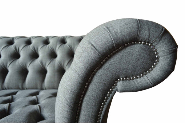 Grau Viersitzer Sofa Stoff Wohnzimmer Design Couchen Polster Sofas Neu