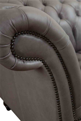 Graue Chesterfield englisch klassischer Stil Sofa Couch 3 Sitz Polster 230cm