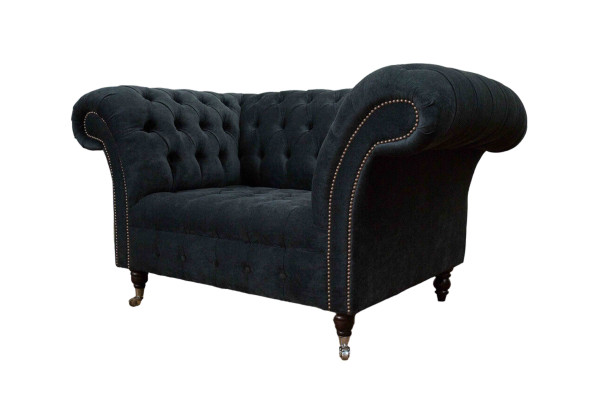 Chesterfield Design Sofa Sessel Polster Luxus Textil Couchen 1 Sitzer