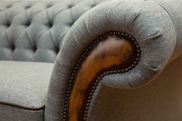 Luxus Dreisitzer Moderne Couch Möbel Grau Sofas Stoff Textil Polster