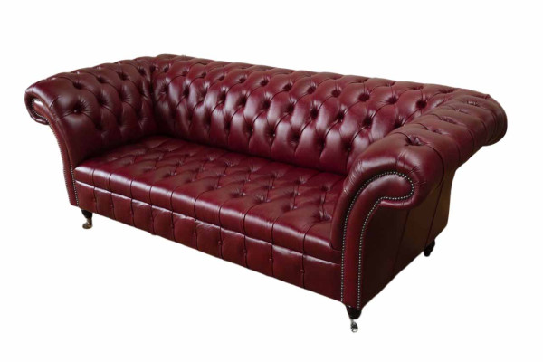 Chesterfield 3 Sitzer Leder Couch Polster Luxus Braun Sofa Möbel 230cm