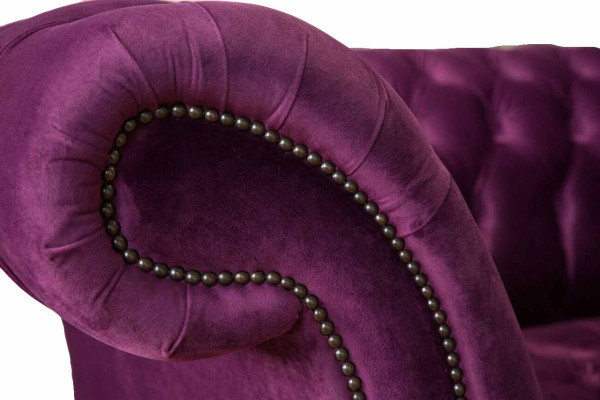 Englische Chesterfield Büro Sitzmöbel Einrichtung Sofa Couch 2 Sitz Violett