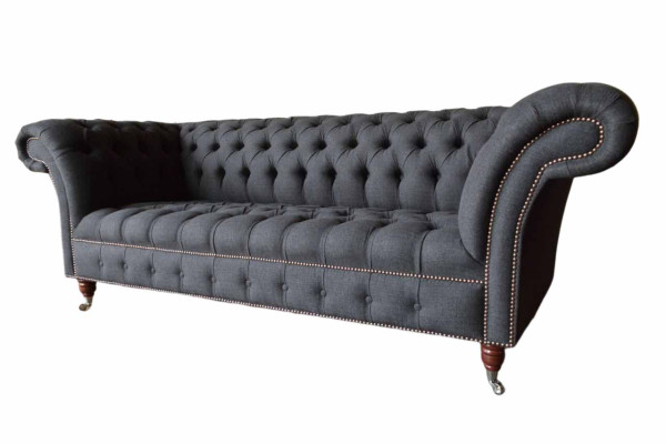 Chesterfield Dreisitzer Sofa 3 Sitzer Couch Polster Couchen Design Textil